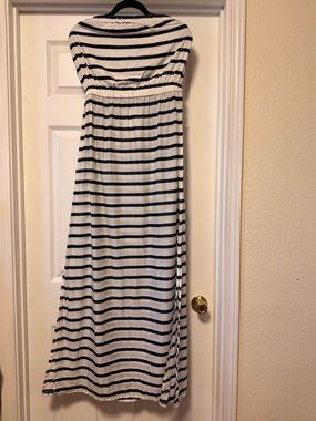 NWT Joie Striped Strapless Maxi Dress - White and Navy Stripes - Size M